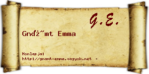 Gnámt Emma névjegykártya
